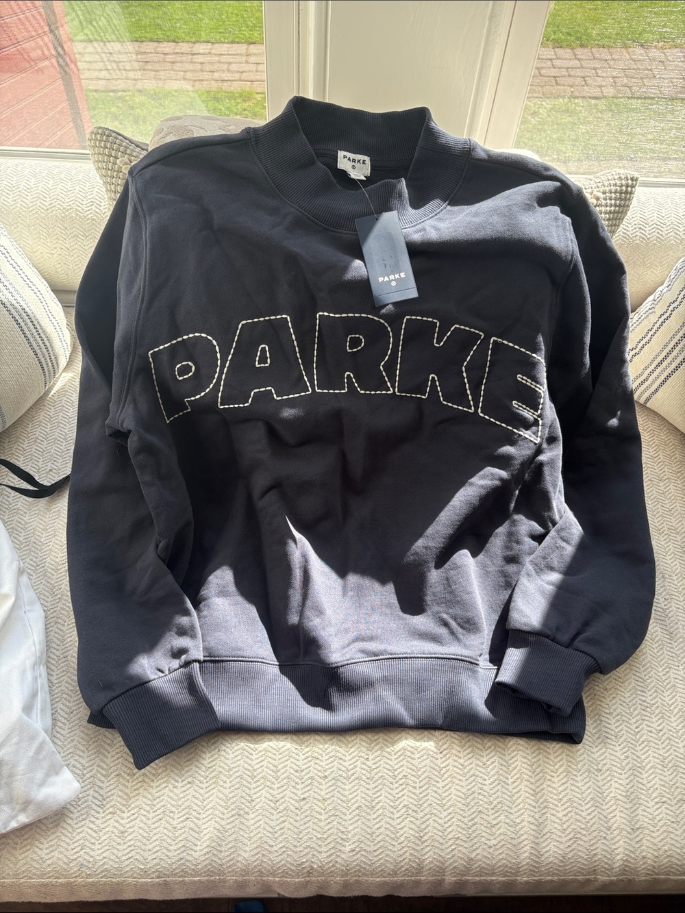 PARKER Embroidered Logo Pullover Sweatshirt - Black